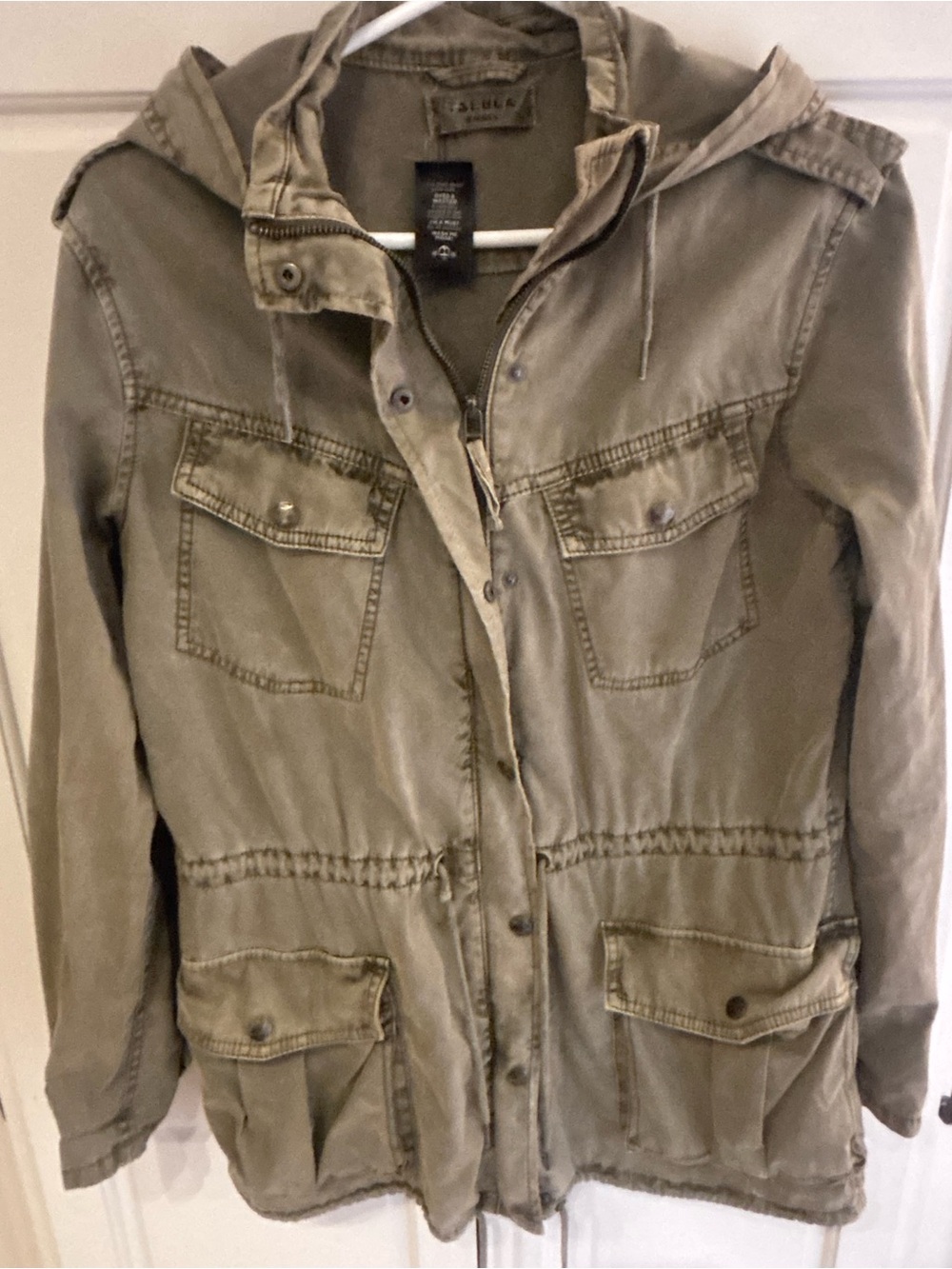 Talula Aritzia Women’s Small Olive Green Hooded Military Utility Field Jacket